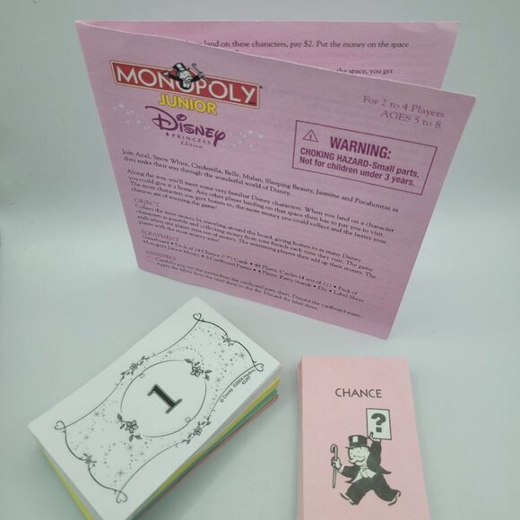 Disney Monopoly Replacement Cards Money Chance Instruction Manual Princess Craft - Picture 6 of 6